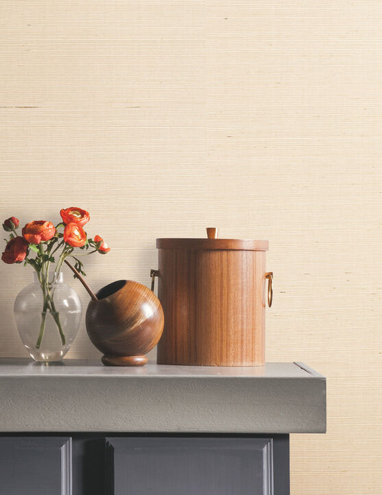 Natural Sisal Plaster Peel & Stick Grasscloth Wallpaper (Set of 2)
