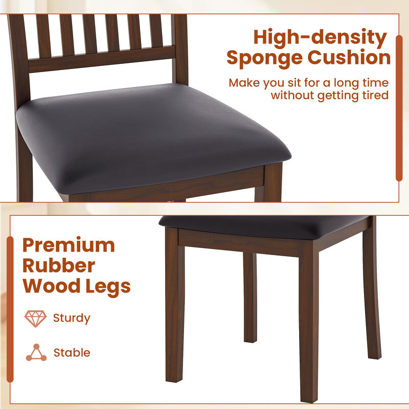 Upholstered Modern Dining Chair Set of 2 with Slanted High Backrest