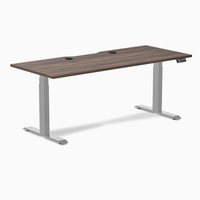 Desky Dual Scalloped Laminate Sit Stand Desk image number 0