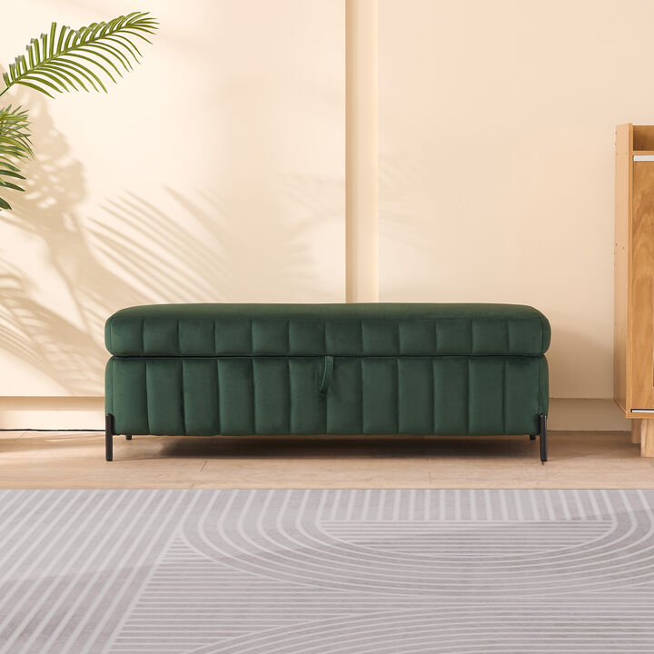 Merax Multi-Functional Velvet Storage Soft Bench