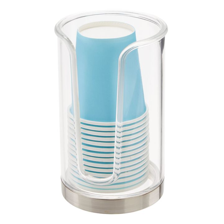 mDesign Plastic Small Bathroom Disposable Paper Cup Dispenser