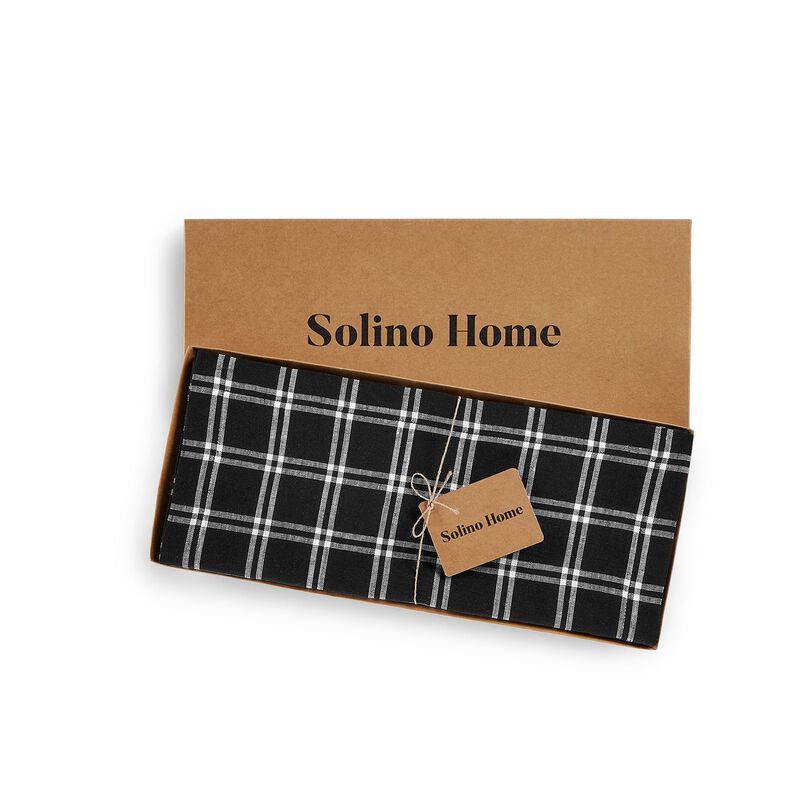 Christmas Linen Table Runner - Marseille Plaid, Solino Home