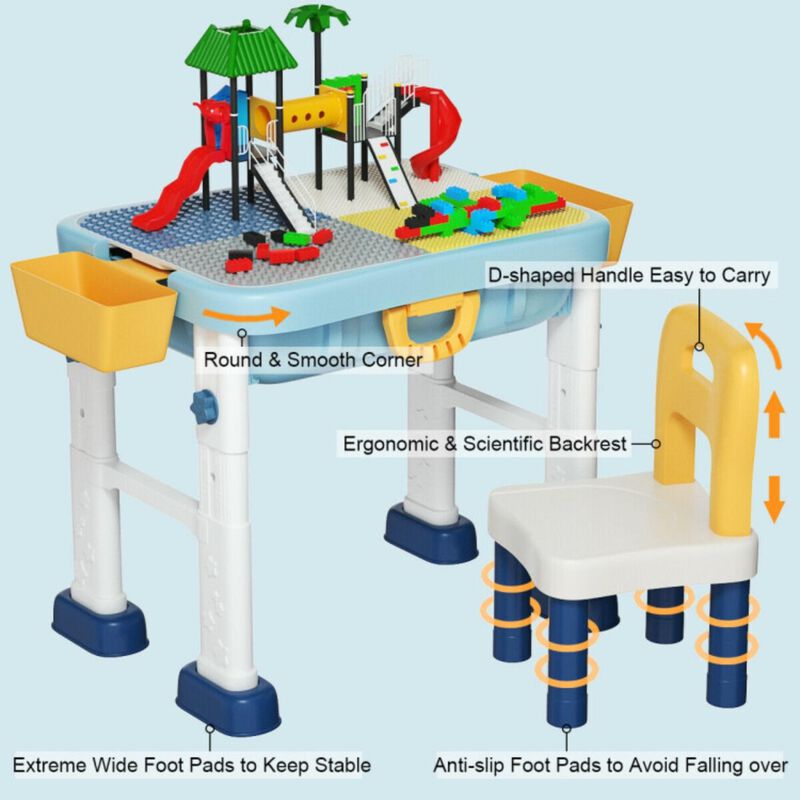 6-in-1 Kids Activity Table Set with Chair