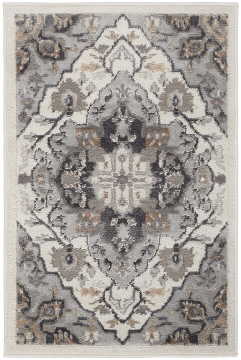 HomeRoots Floral Non Skid Area Rug