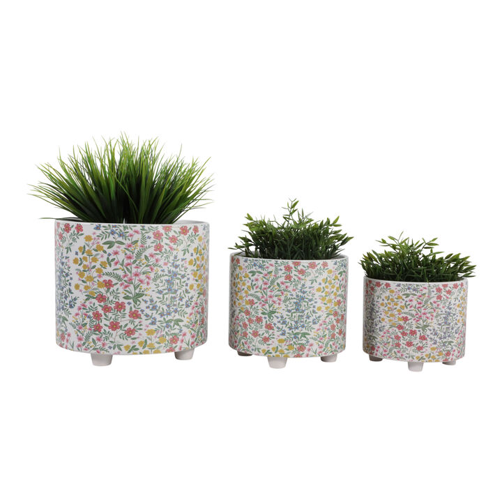 S/3 Floral Bouquets Planters