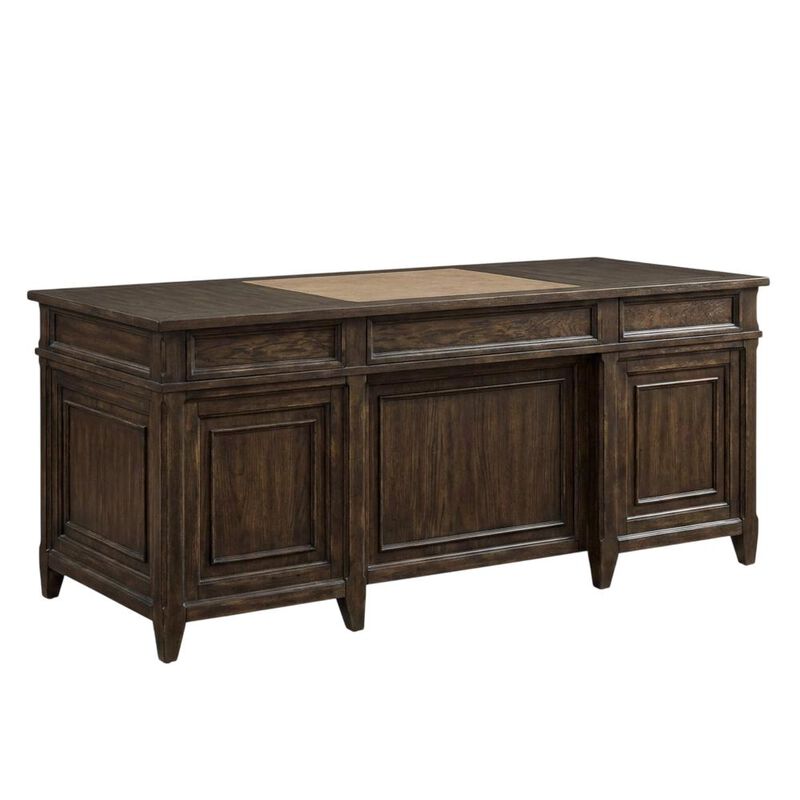Liberty Furniture 5 Piece Executive Set in Rubberwood Solids w/ Split Heart White Oak Veneers image number 0