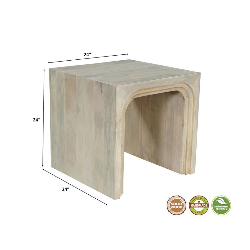 Taran Designs Renith Solid Wood End Table