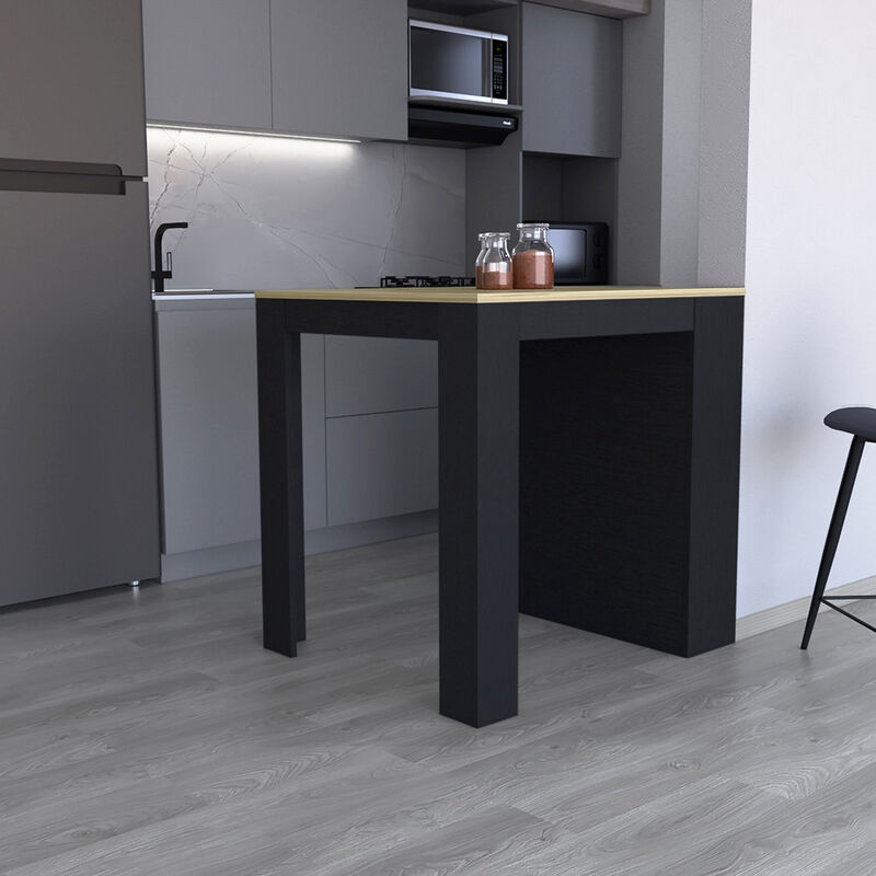 Kitchen Counter Dining Table Toledo, Kitchen, Black / Pine