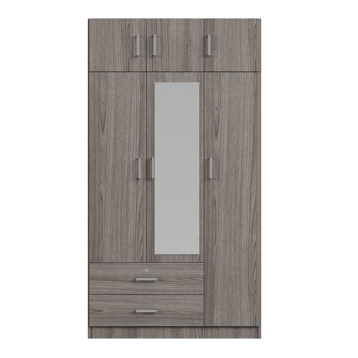 Merax Mirror Wardrobe with 2 Drawers