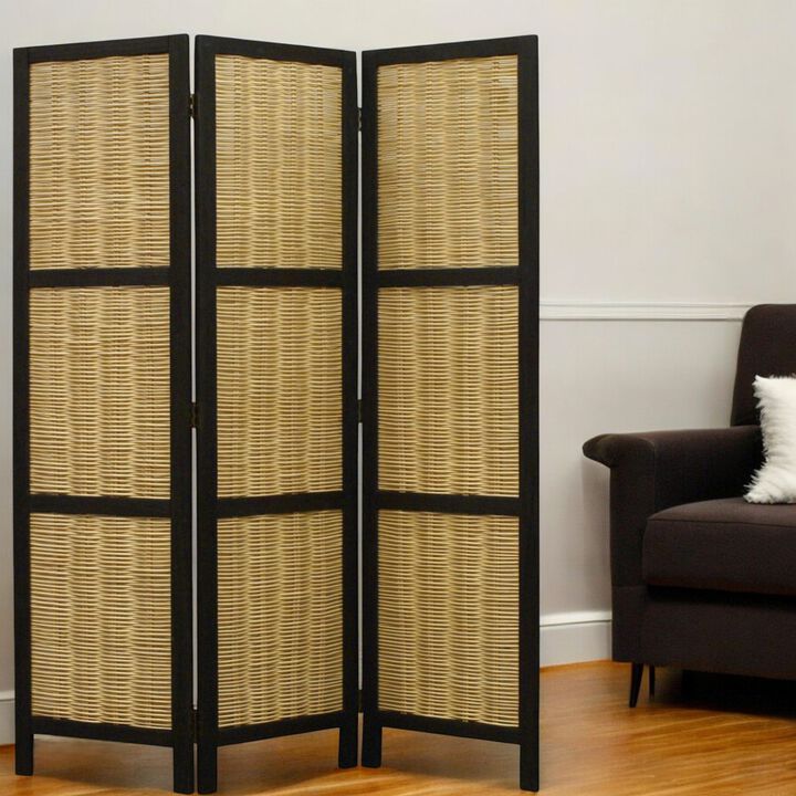 Portable Folding 3-Panel Screen Room Divider for Home and Office Use