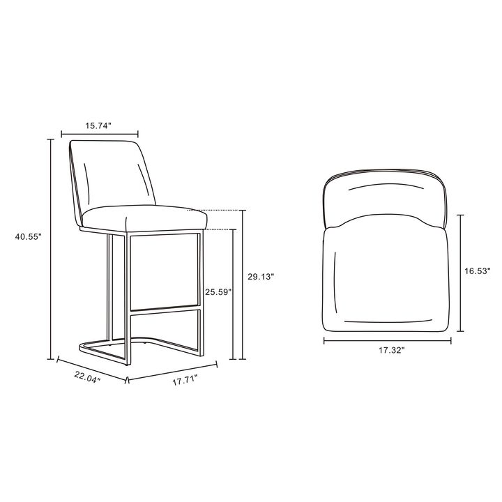 Serena Dark Gray Barstools (Set of 2)