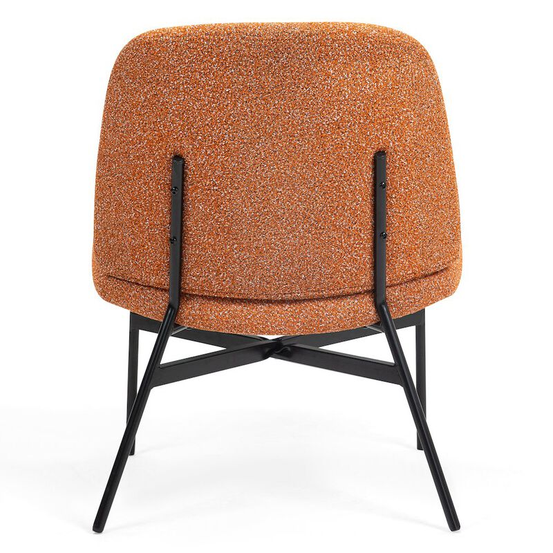 Glamour Home Belhonor Orange Fabric Accent Chair with Black Metal Legs