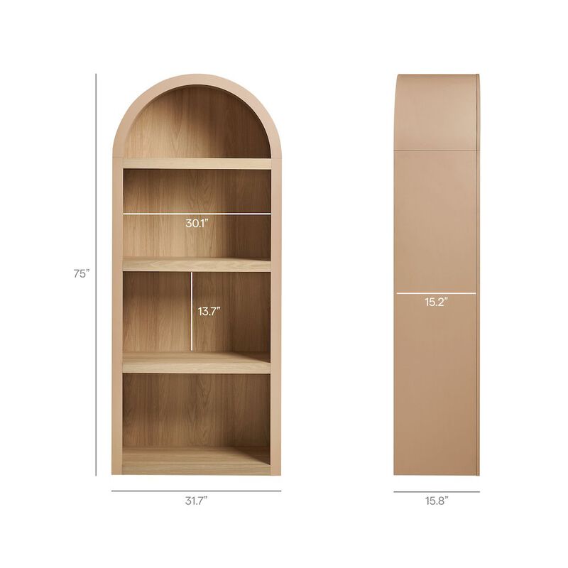 Caleb 4 Arched Display Shelf Bookcase image number 2