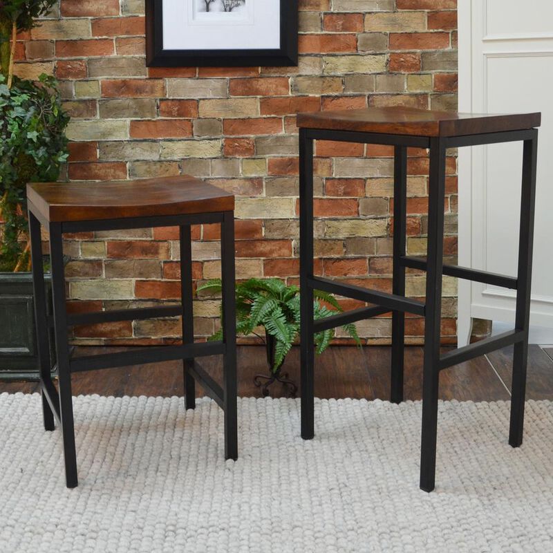 Carolina Living Aileen 24 Counter Stool - Chestnut/Black