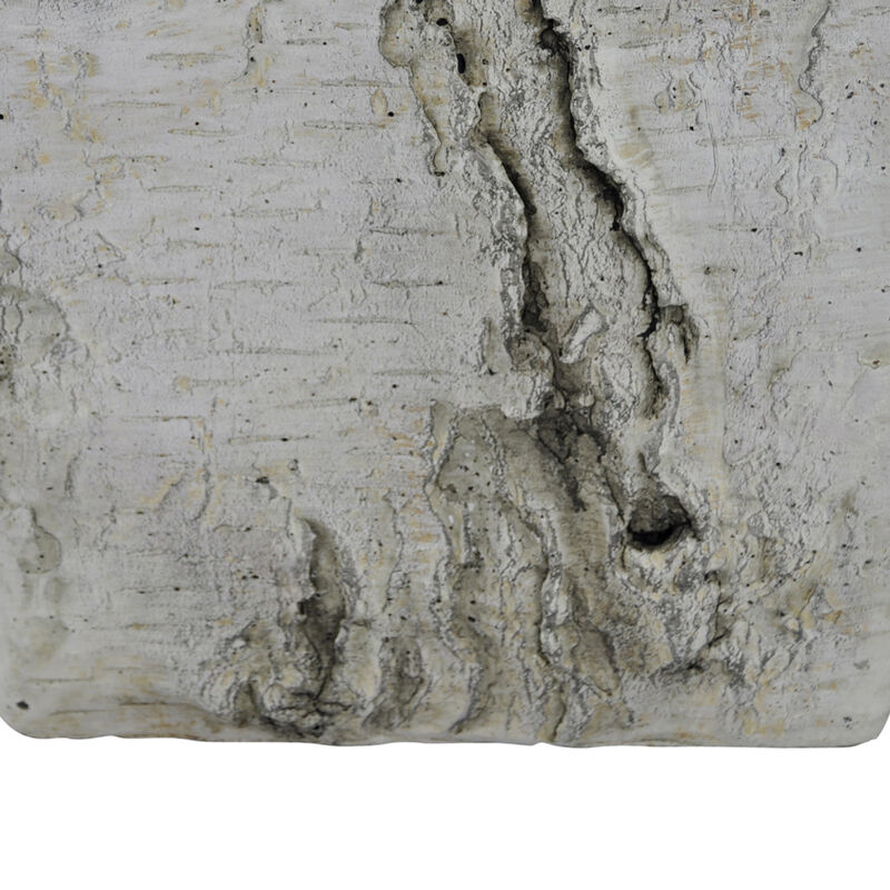Outdoor Decorative Planter, Faux Bois Textured Terracotta, 7 Inch Gray image number 6
