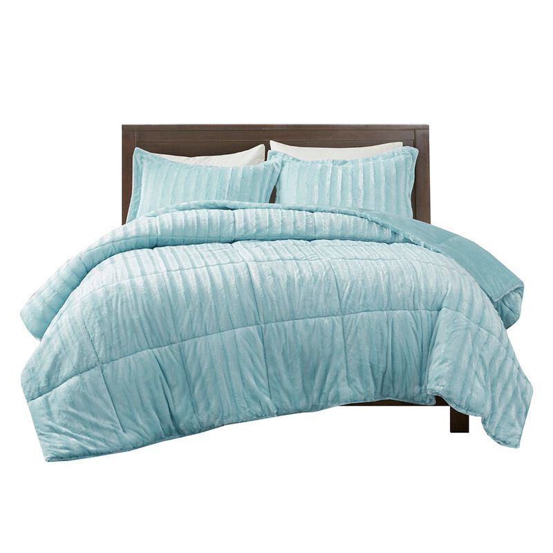 Gracie Mills Wilfred Faux Fur Comforter Set - California King