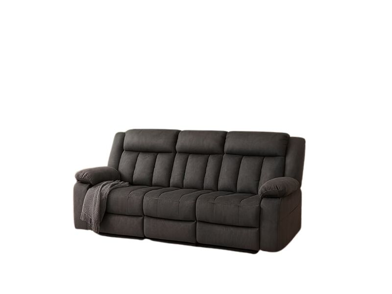 3 Piece Recliner Sofa Set Manual Reclining Couch Loveseat Chair Dark Gray Living Room image number 0