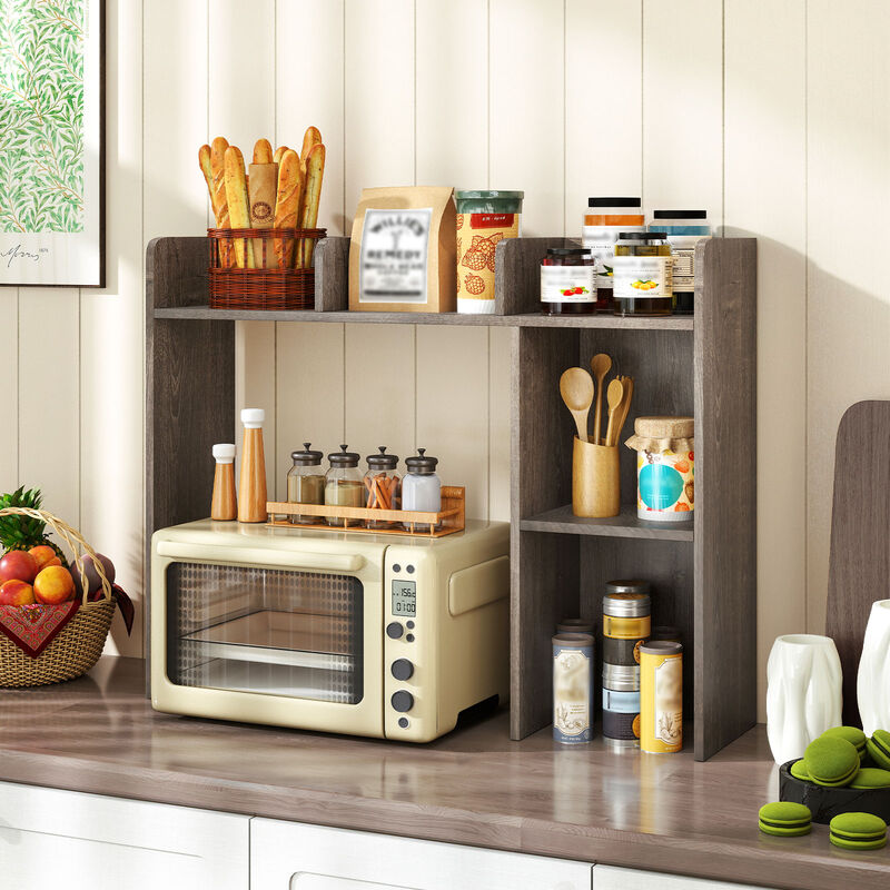 3-Tier Desk Bookshelf with 4 Open Shelves, Multipurpose Storage for Home or Office