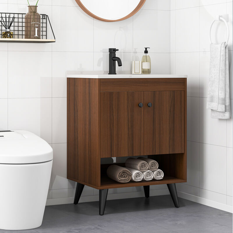 Wooden Bathroom Storage Cabinet with Sink