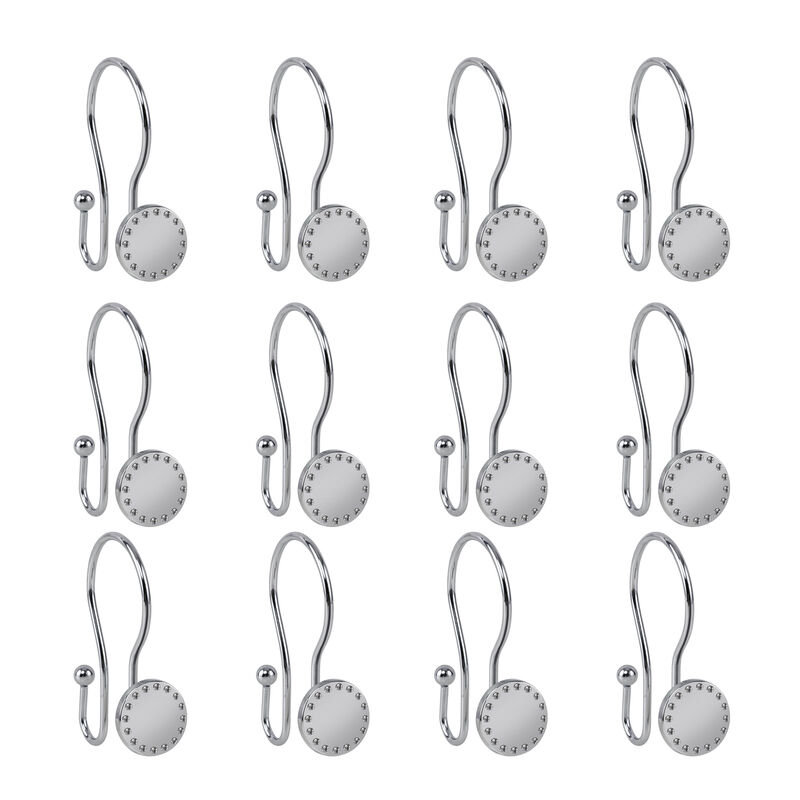 Metal Double Shower Curtain Hooks, Set of 12 image number 4