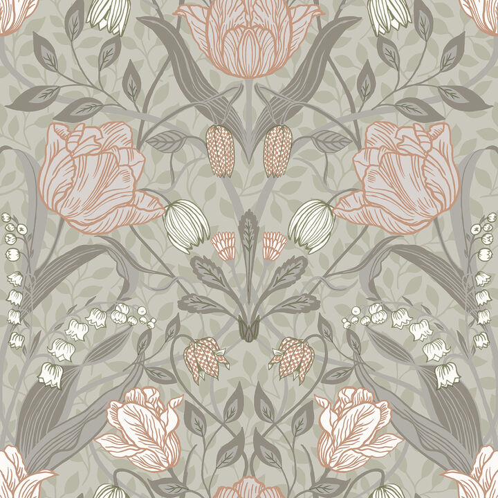 Filippa Grey Tulip Wallpaper (Set of 2)