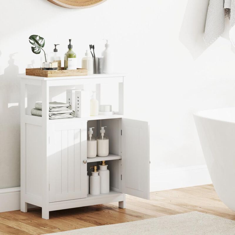 Hivvago Bathroom Floor Cabinet Freestanding Storage Organizer with Open Compartment