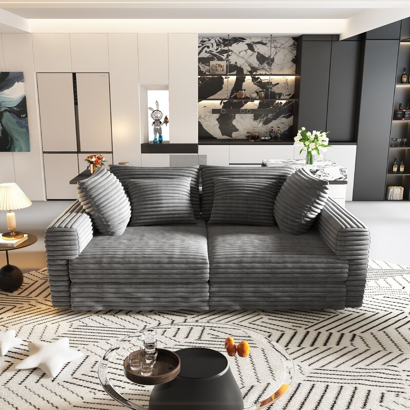 Merax Modern Comfy Upholstered 4-Seat Sofa Cloud Couch image number 4