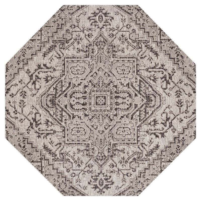 Estrella Bohemian Medallion Textured Weave Octagon Indoor/Outdoor Area Rug