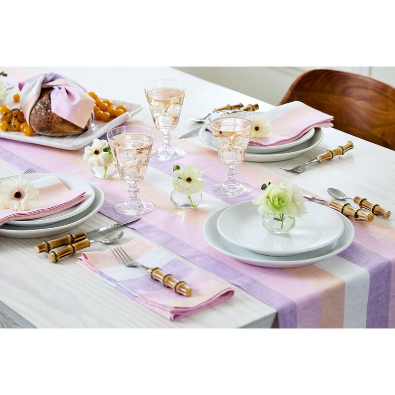 Solino Home 100% Pure Linen Table Runner - Gelato Stripe