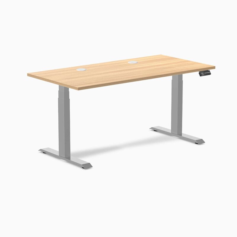 Desky Dual Scalloped Laminate Sit Stand Desk image number 0