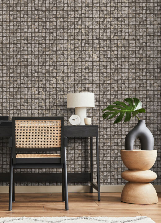 Kingsley Grey Tiled Wallpaper (Set of 2)