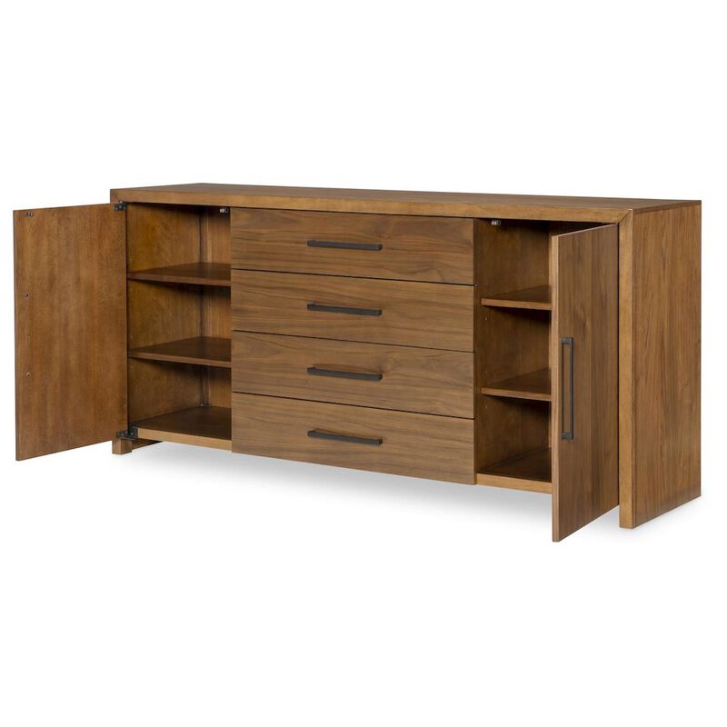 Legacy Classic Midland Credenza (2 Doors, 2 Adj. Shelves, 4 Drawers-Top Drawer, Silver Tray)