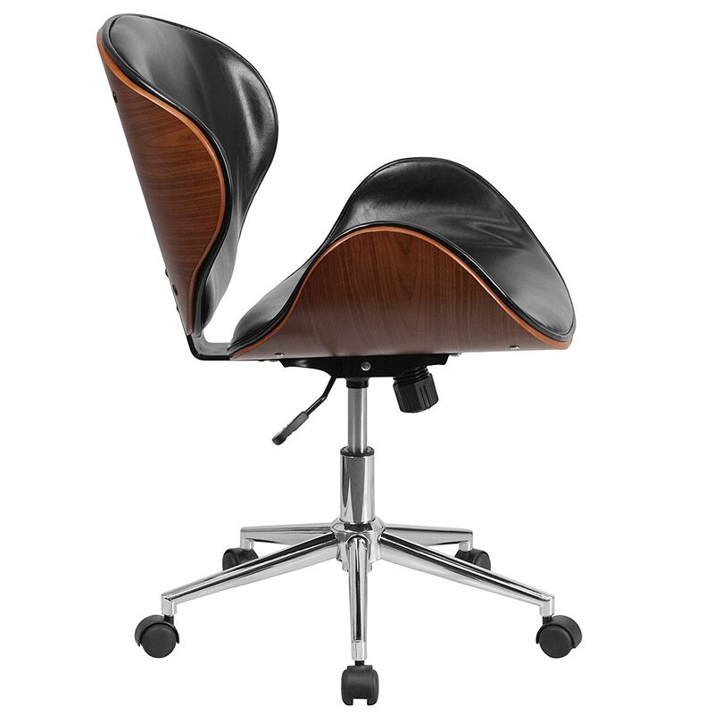Mid-Back Office Chair with Curved Bentwood Seat for Ergonomic Support and Stylish Workspace Seating