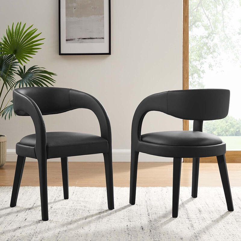 Pinnacle Vegan Leather Dining Chair Set of Two image number 8