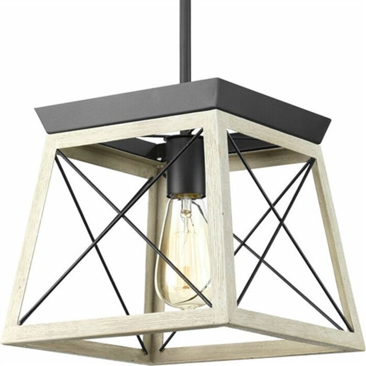 Modern Farmhouse Lantern Chandelier &ndash; Graphite Dimmable Geometric Frame Light