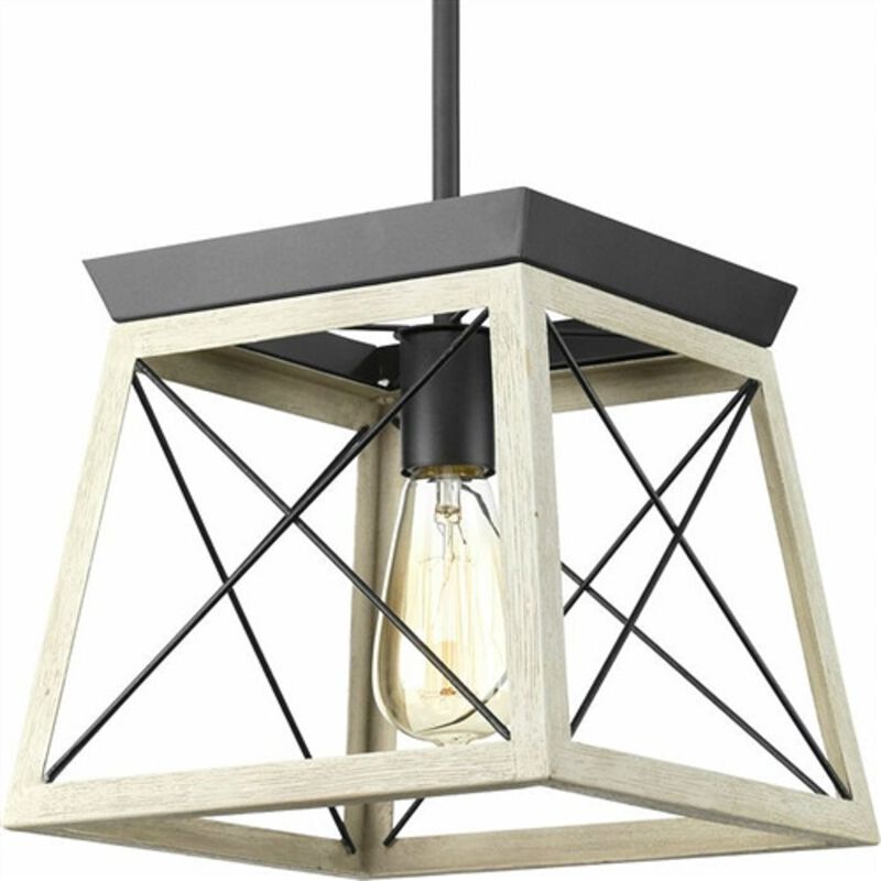 Modern Farmhouse Lantern Chandelier &ndash; Graphite Dimmable Geometric Frame Light