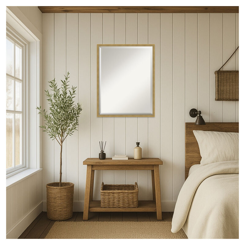 Incline Beveled Wood Framed Wall Mirror image number 1