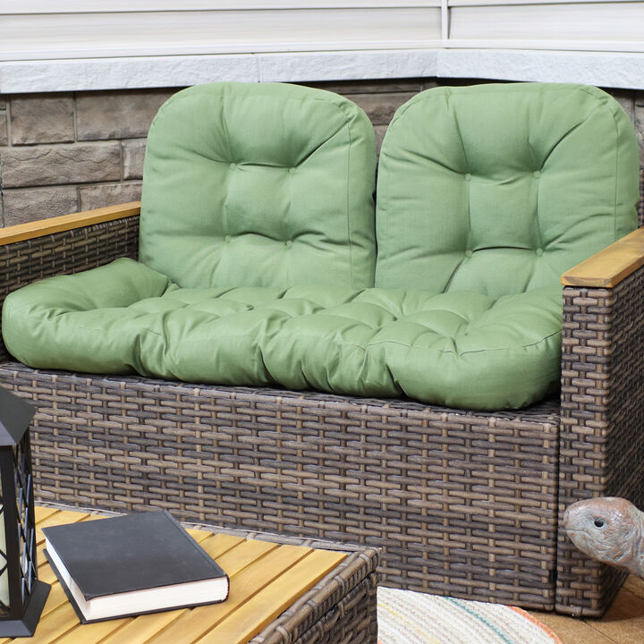 Sunnydaze Indoor/Outdoor Olefin 3-Piece Tufted Settee Cushion Set - Blue