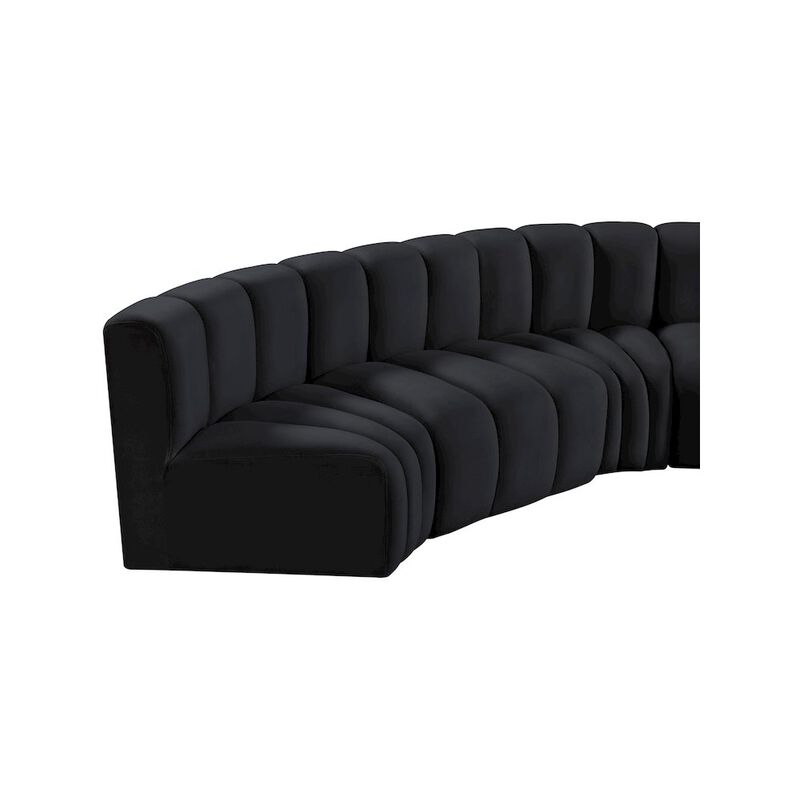Meridian Furniture Arc Black Velvet Modular Sofa