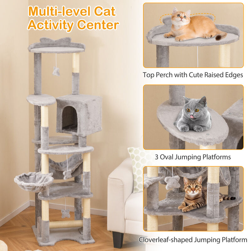 Cat Tower for Indoor Cats – Multi-Level Tree with Comfy Perch & Cozy Condo