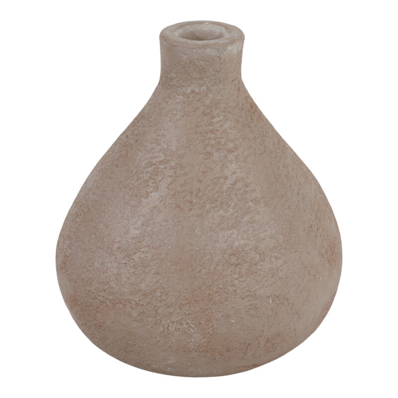 9x8" Rounded Terracotta Vase, Brown image number 2