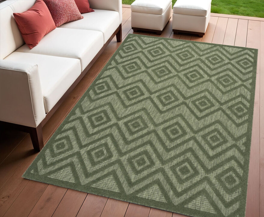 HomeRoots Geometric Indoor Outdoor Area Rug