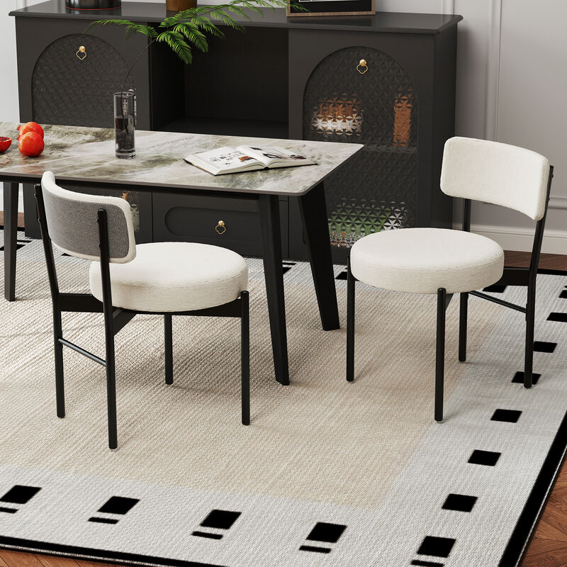 2 Piece Dining Chair Set with Padded Seats and Ergonomic Curved Back Design