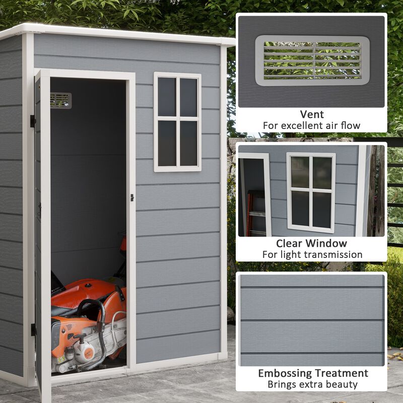 Hivvago Outdoor Resin Tool Shed with Lock & Window image number 4