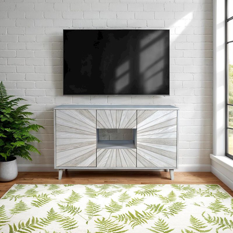 Jofran Reece 50 Mid-Century Modern Starburst TV Stand Console Storage Cabinet