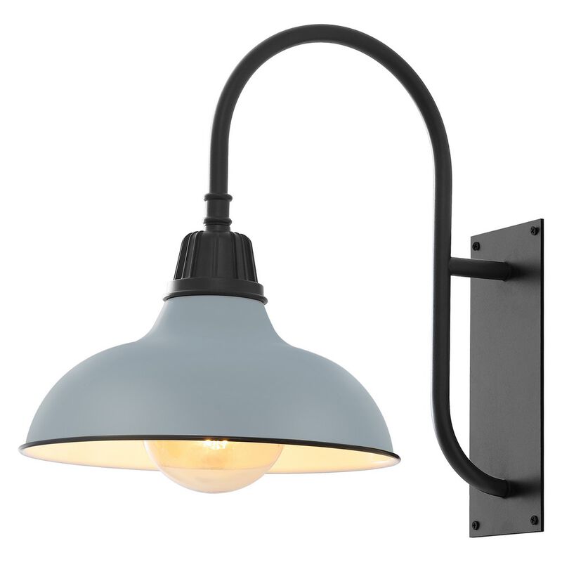 Stanley Farmhouse Industrial Indoor/Outdoor Iron LED Gooseneck Arm Outdoor Sconce