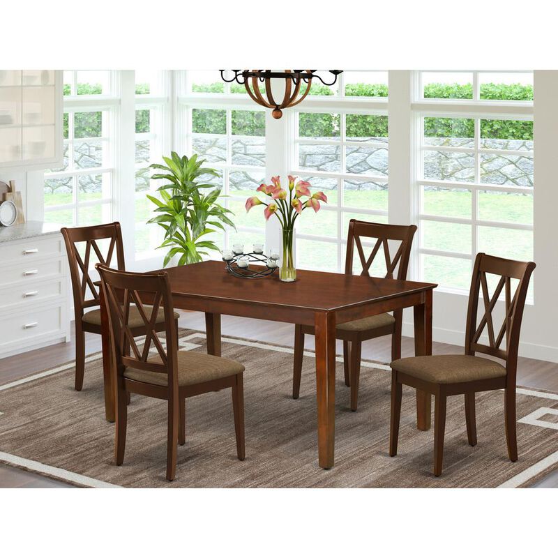 East West Furniture Dining Room Set Mahogany