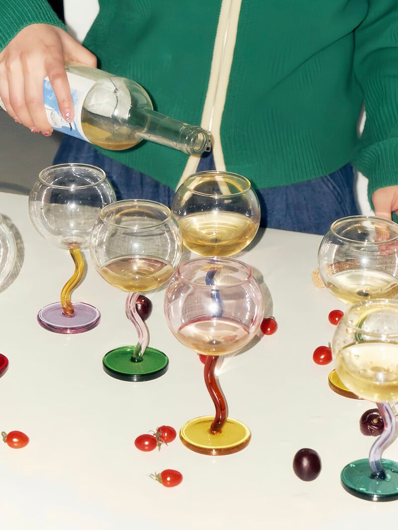 Handblown Bubble Wine Glass image number 3