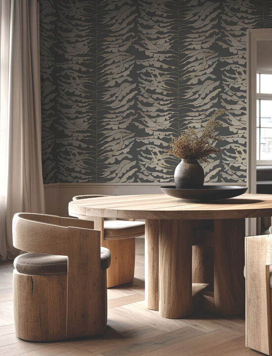 Leaf Column Black Wallpaper (Set of 2)