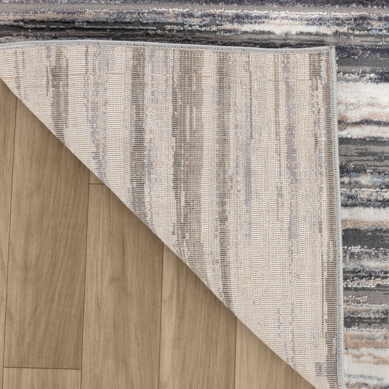 Rug Branch Esker Contemporary Striped Blue Grey Indoor Area Rug